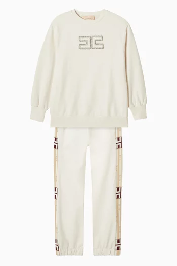 Crystal-embellished Sweatshirt in Cotton