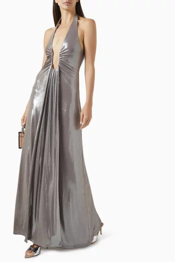 The Jennifer Maxi Dress in Foil Jersey