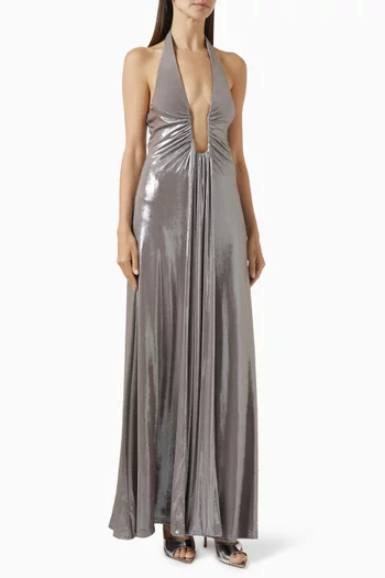 The Jennifer Maxi Dress in Foil Jersey