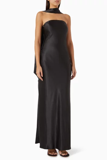 The Lillia Maxi Dress in Satin