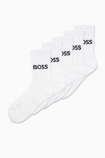Logo Socks in Cotton-blend, Set of 5
