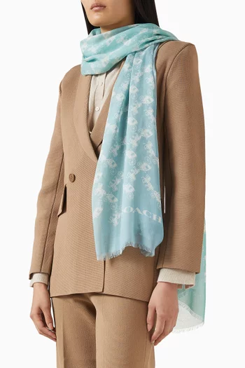 Horse and Carriage Scarf in Wool-blend