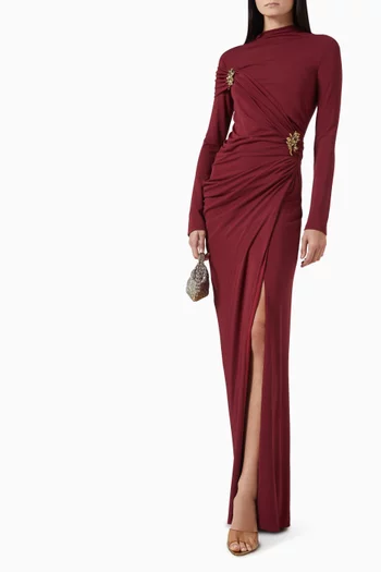 Izadora Embellished Midi Dress in Jersey