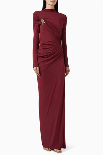 Izadora Embellished Midi Dress in Jersey