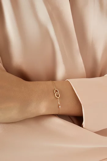 سوار إنفينيتي مرصع بالماس ذهب أصفر عيار 18