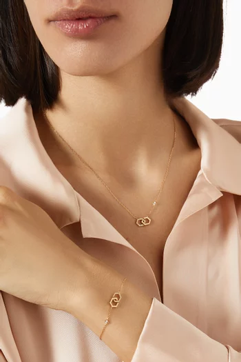 Infinity Small Diamond Necklace in 18kt Yellow Gold