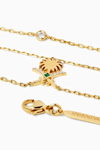 Turathi Diamond Hand Chain Bracelet in 18kt Gold