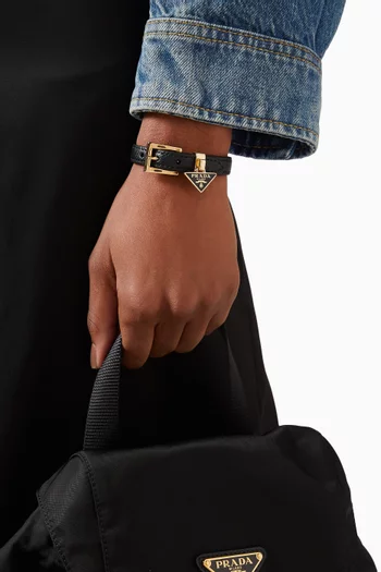 Logo Bracelet in Saffiano Leather