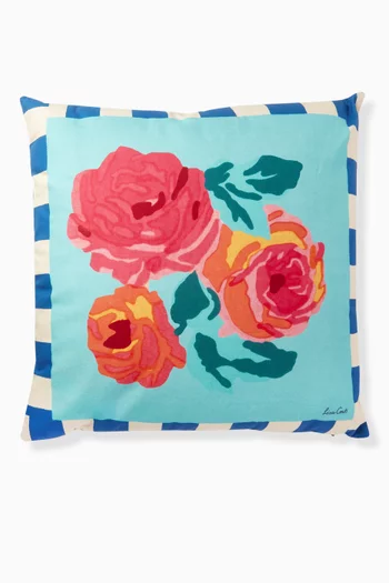 Nizam Stripes Blue-Natural Pillow Cover