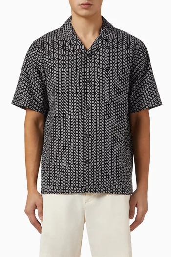 Noll Camp Shirt in Geometric Cotton
