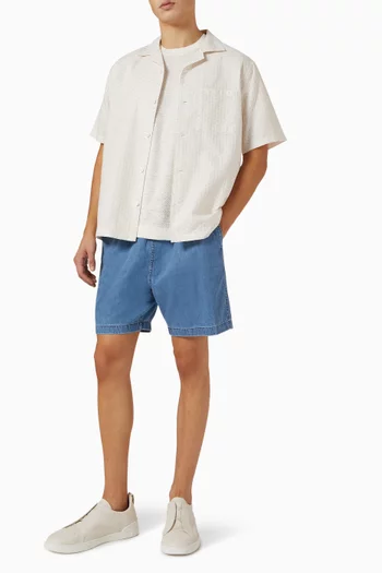 Drawstring Shorts in Summer Denim