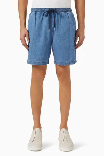 Drawstring Shorts in Summer Denim
