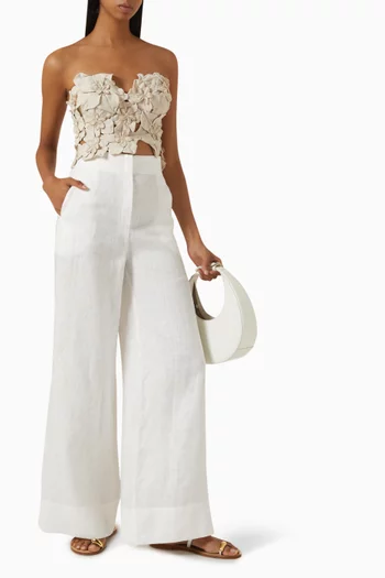 Me Hablas Wide-leg Pants in Linen