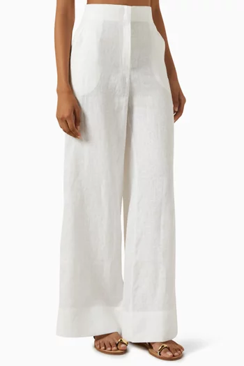 Me Hablas Wide-leg Pants in Linen