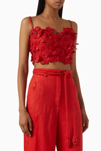 Gardenia Crop Top in Linen