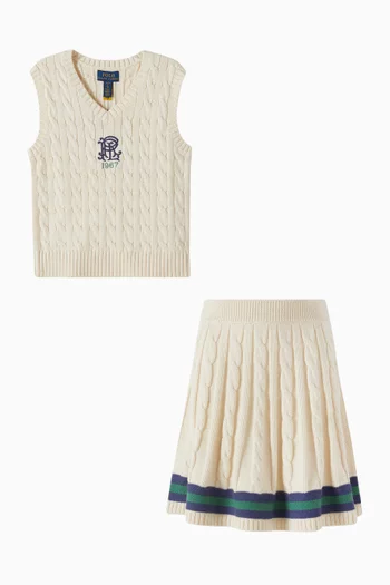 Logo Knit Top & Skirt Set