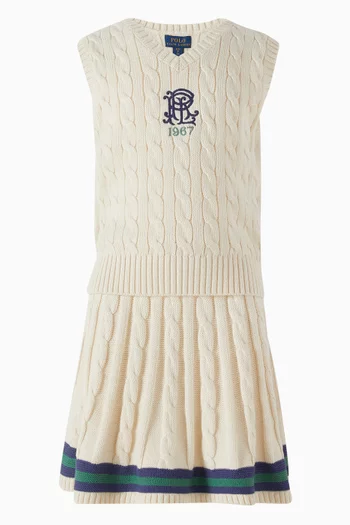 Logo Knit Top & Skirt Set