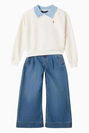 Logo Wide-leg Jeans in Denim