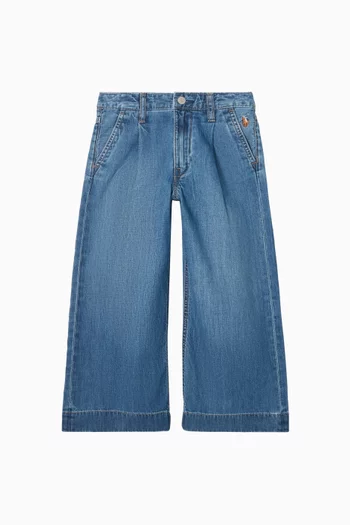 Logo Wide-leg Jeans in Denim