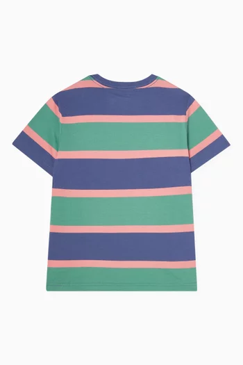 Logo Striped T-shirt in Cotton Jersey