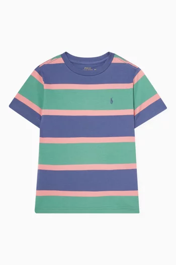 Logo Striped T-shirt in Cotton Jersey