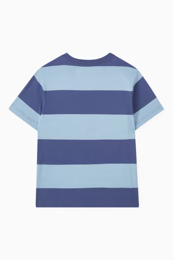 Logo Striped T-shirt in Cotton Jersey