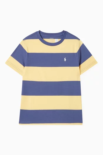 Logo Striped T-shirt in Cotton Jersey