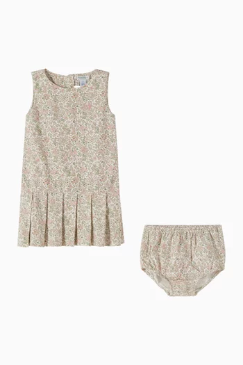 All-over Floral Print Pleated-hem Dress