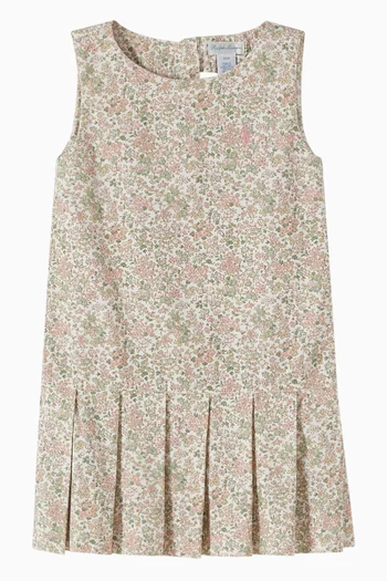 All-over Floral Print Pleated-hem Dress