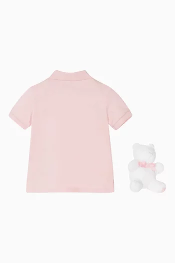 Logo Polo Shirt and Teddy Bear Toy Gift Set