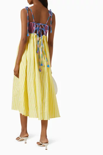 Lola Striped Dress in Linen Blend