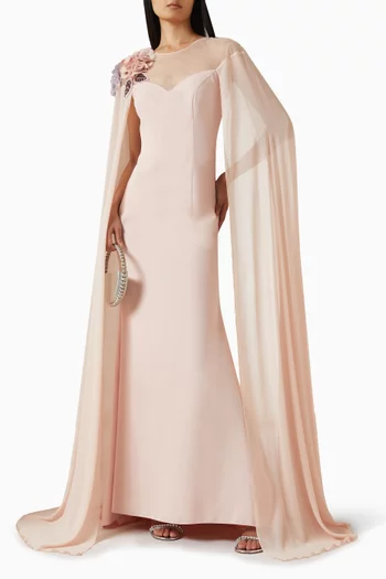 Dahlia Floral-applique Dress