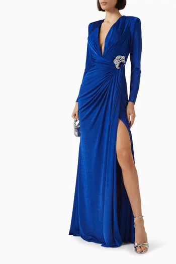 Masha Embellished Drape Gown