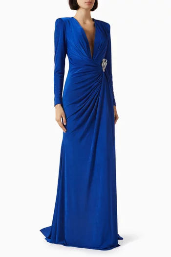 Masha Embellished Drape Gown