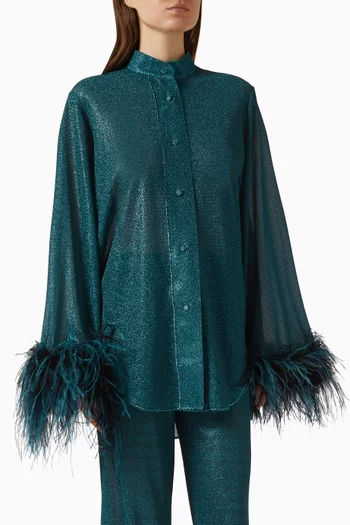 Lumiere Plumage Shirt in Stretch Lurex