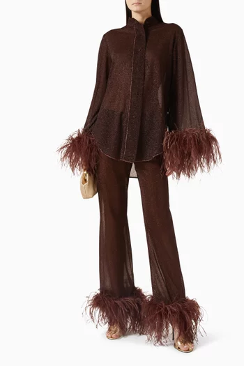 قميص لومير مزين بالريش لوركس مطاطي