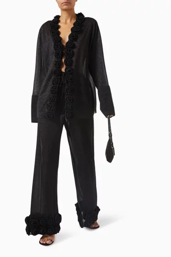 Lumiere Rose Pants in Stretch Lurex
