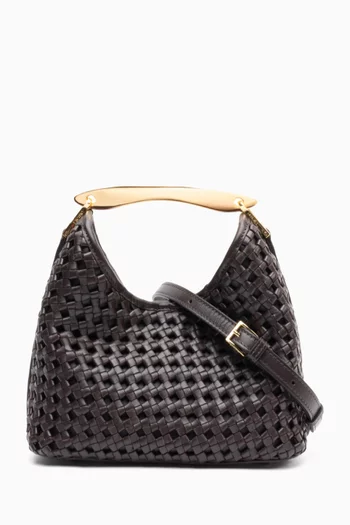 Boomerang Woven Bag in Leather