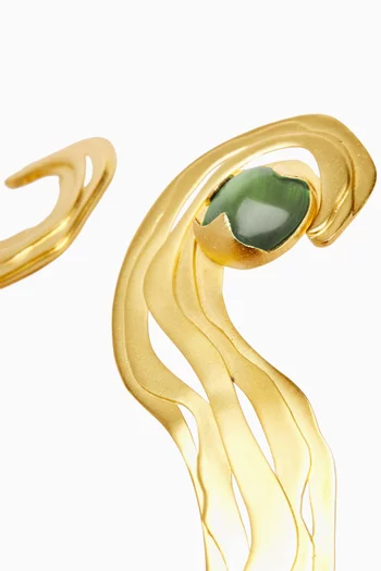 N-SANDSTONE-GOLD-GREEN2 NECKLACES BRASS DIPPED IN 21K GOLD WITH A MATTE FINISH & CUSTOM-MADE RESIN STONES  FASHION JEWELRY:Green    :One Size|218566317