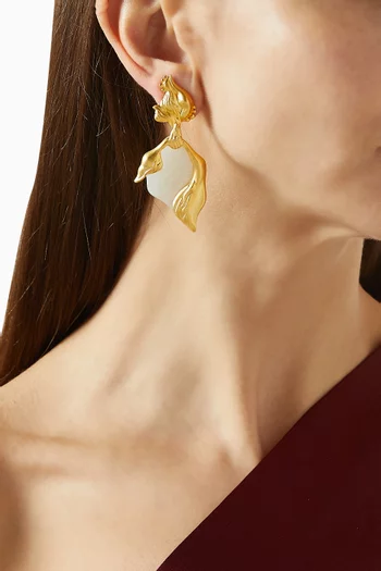 Lupa Earrings in 21kt Gold-plated Brass