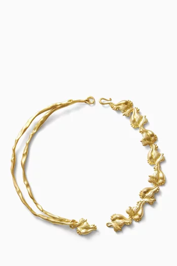 N-DOS-AMORES-GOLD NECKLACES BRASS DIPPED IN 21K GOLD WITH A MATTE FINISH  FASHION JEWELRY:Gold    :One Size|218566327