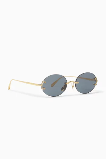 Stella Oval Sunglasses in Gold-plated Titanium