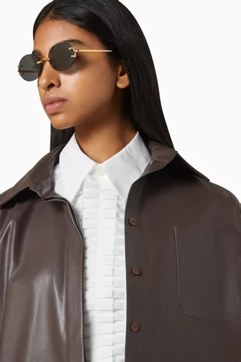 Stella Oval Sunglasses in Gold-plated Titanium