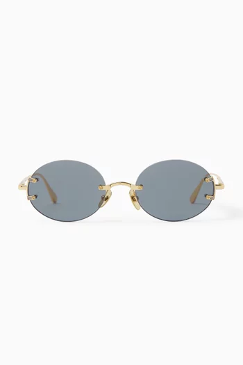 Stella Oval Sunglasses in Gold-plated Titanium