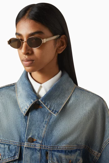 Sadie Oval Sunglasses in Gold-plated Titanium