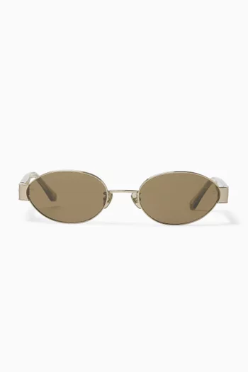 Sadie Oval Sunglasses in Gold-plated Titanium