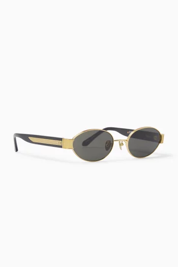 Sadie Oval Sunglasses in Gold-plated Titanium