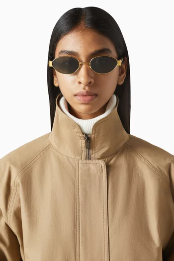 Sadie Oval Sunglasses in Gold-plated Titanium