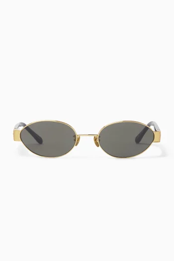 Sadie Oval Sunglasses in Gold-plated Titanium