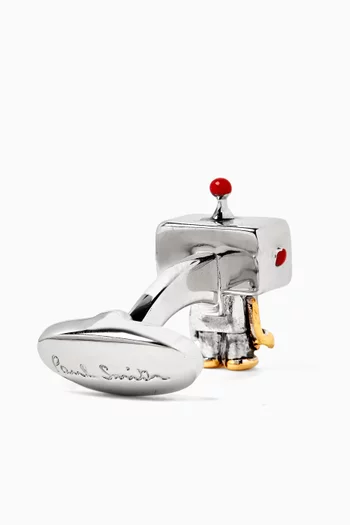 Robot Cufflinks in Metal